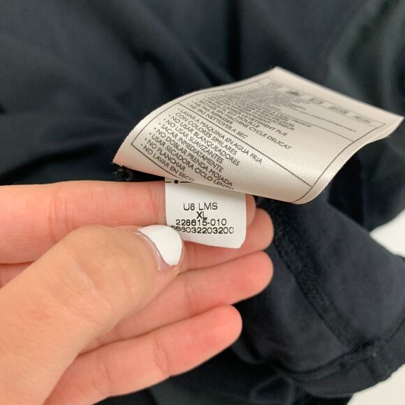 Nike Fit Dry T Shirt Womens XL Extra Large Black Crew Short Sleeve Stretch Nylon - Picture 9 of 11